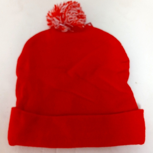 Hello Kitty Red/White Christmas Pom-pom Beanie Cap NWT - Picture 2 of 2